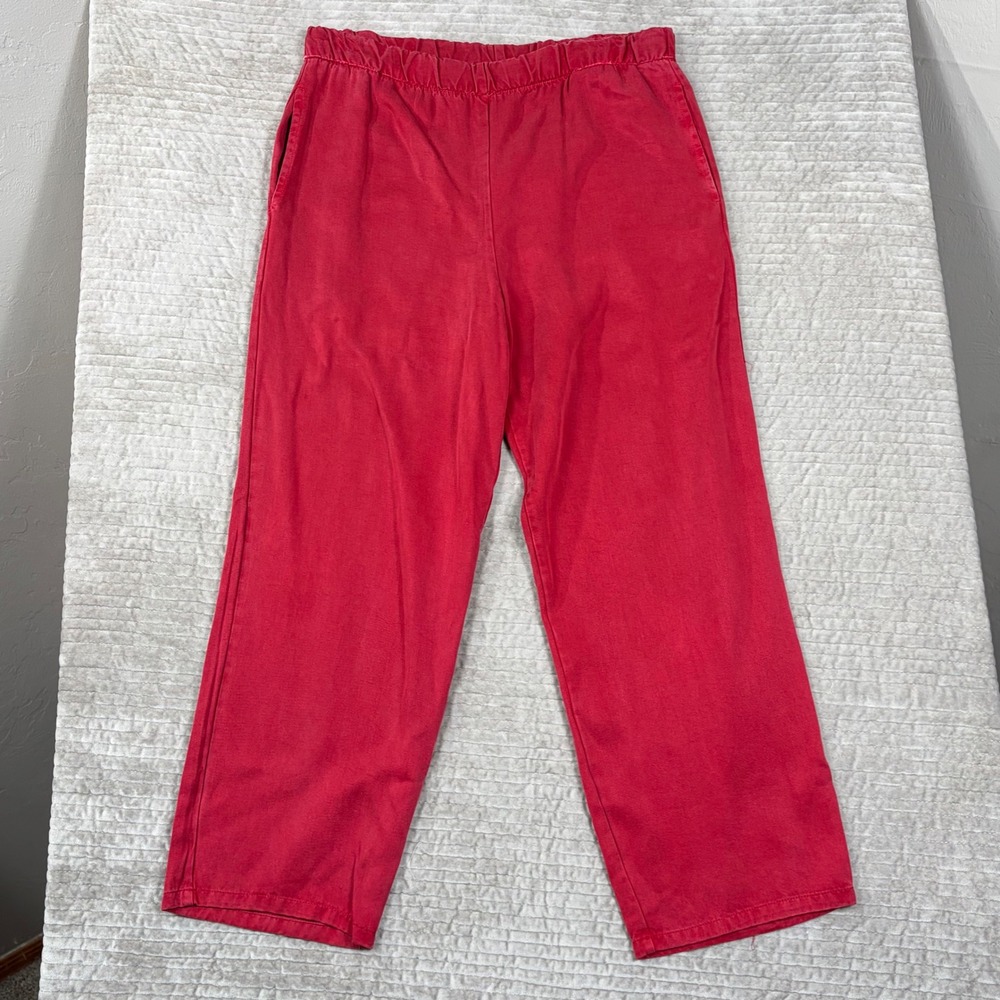Bryn Walker Red Elastic Waist Wide Leg Pull On Pants Womens Medium